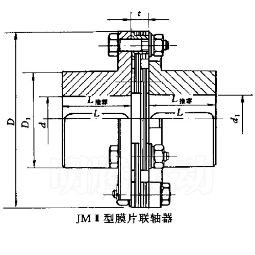 JMⅡ型彈性膜片聯軸器圖紙